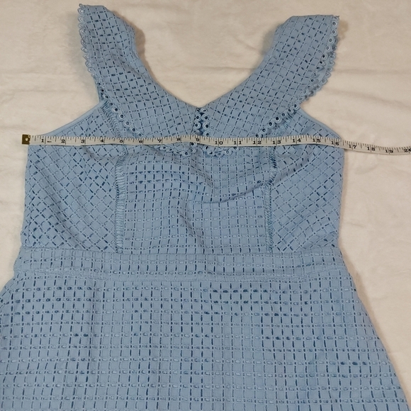 Chelsea 28 Light Blue Eyelet Peter Pan Collar Dress Size Medium - Picture 3 of 8